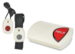 medical alert system devices, wristband, neck pendant, base unit